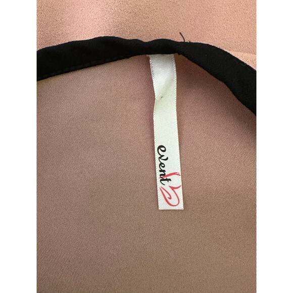 Event beige black trim off the shoulder sheath dress size Large - Picture 3 of 13